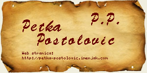 Petka Postolović vizit kartica